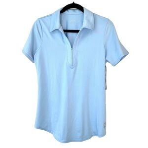 NWT — JoFit Light Blue Golf Polo Shirt Pull Over with 1/4 Front Zipper Size S